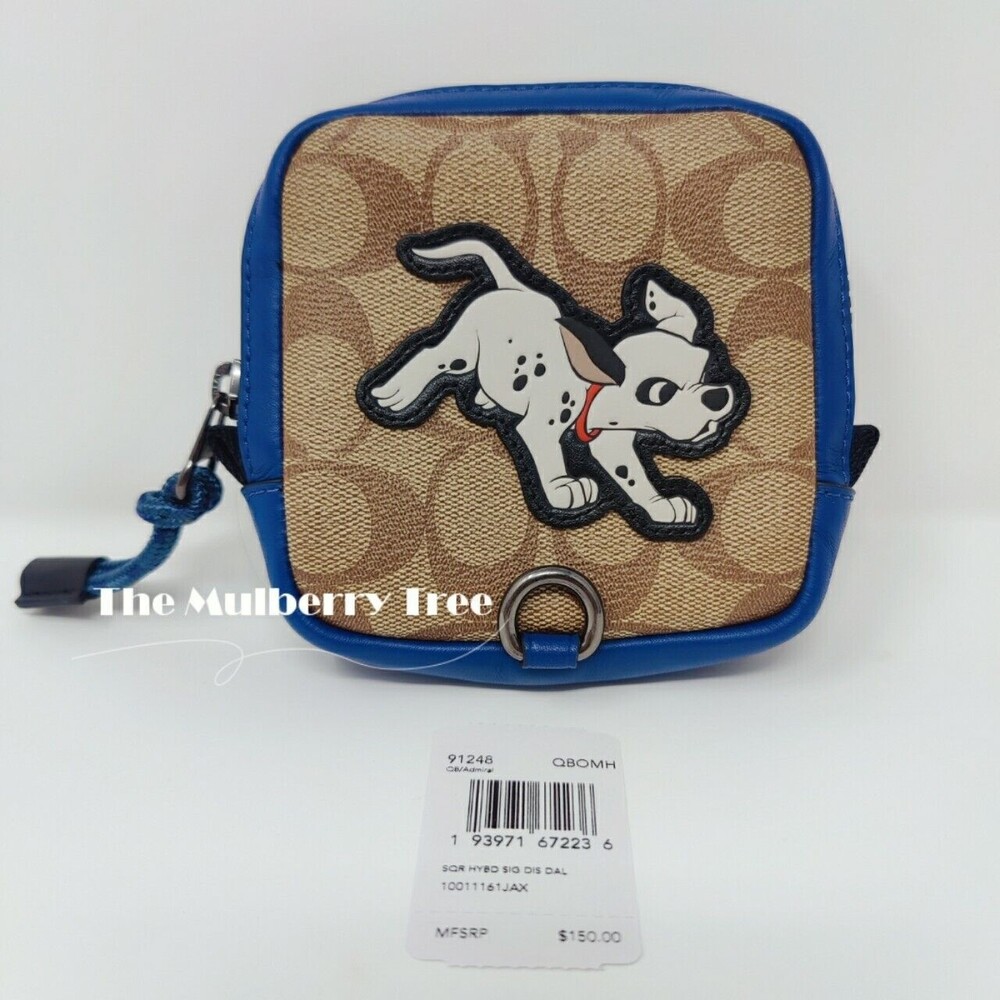 Coach 91248 Disney Square Hybrid Pouch in Signature Canvas with  Dalmatian NWT